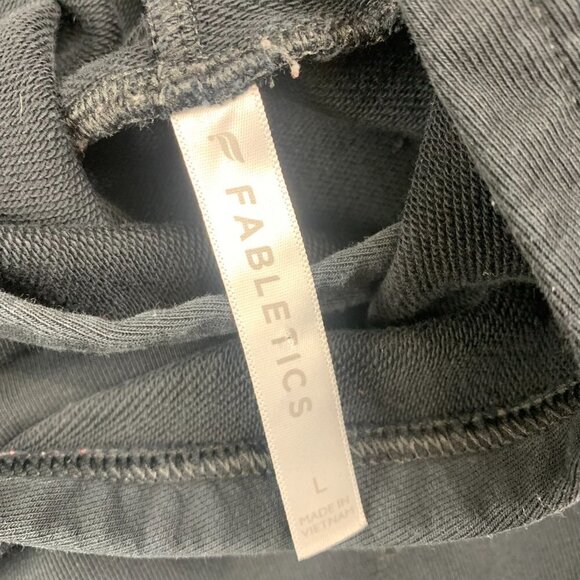 Fabletics Mens Sweater Large Black Hoodie Long Sleeve Split Hem Athletic Workout - Picture 3 of 7